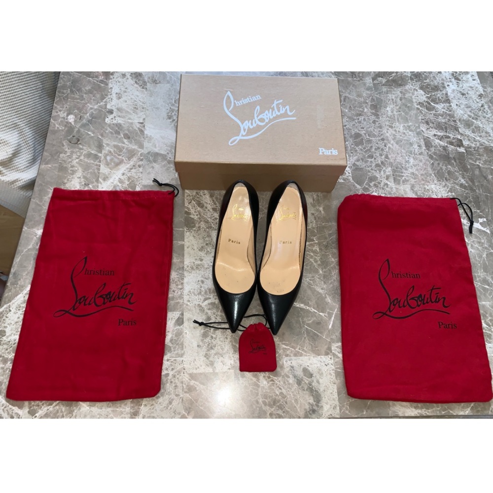 Authentic Décolleté Pointy Toe Red Bottom Leather - Picture 2 of 8
